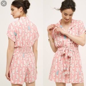 Anthropologie Maeve Tourista pink sailboat romper